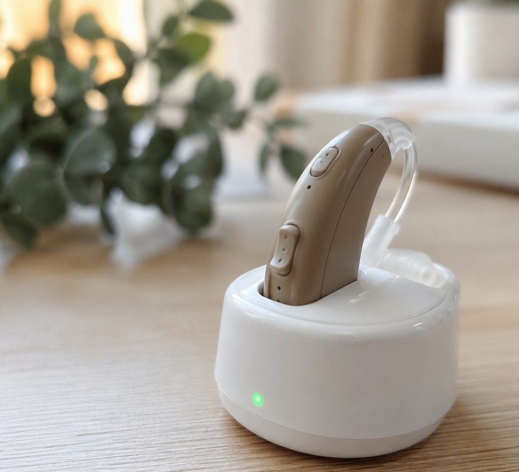 森の音 S1 充電式耳かけ型補聴器 使用イメージ